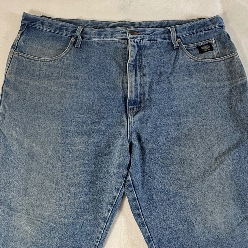 Harley-Davidson Jeans Mens 44x32 Straight Leg Medium Wash Blue Denim